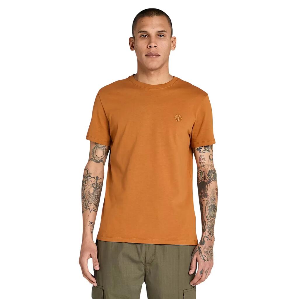 Mens River Embroidered Crew Neck TShirt (Wheat)