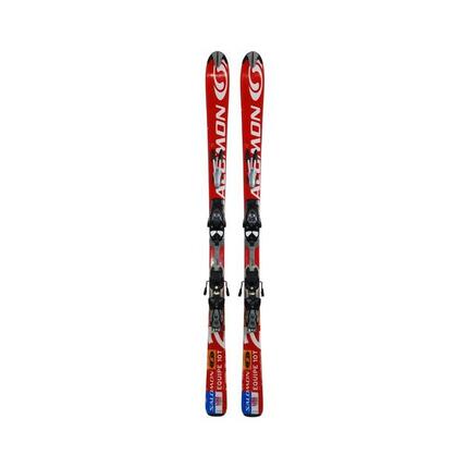 RECONDITIONNE - Ski Junior Salomon Equipe 8t/10t + Fixations