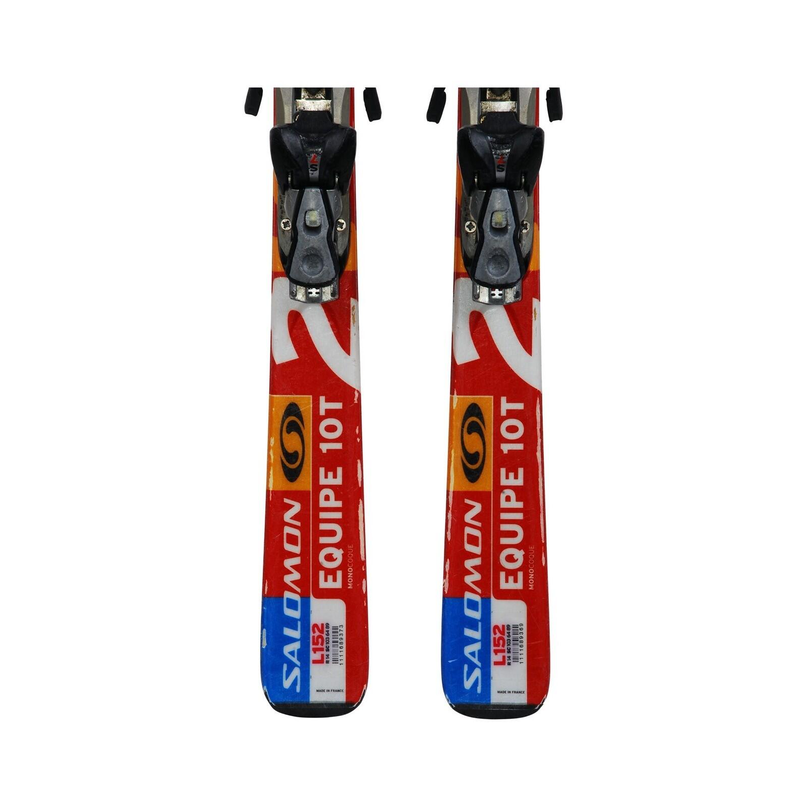 RECONDITIONNE - Ski Junior Salomon Equipe 8t/10t + Fixations 4/4