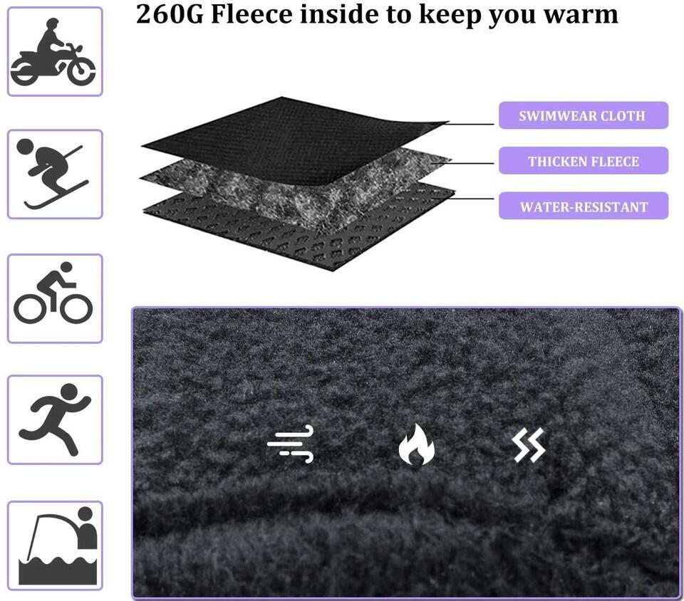 ROCKBROS Vollfinger Handschuhe Fahrradhandschuhe Winter Warm Touchscreen 4/6