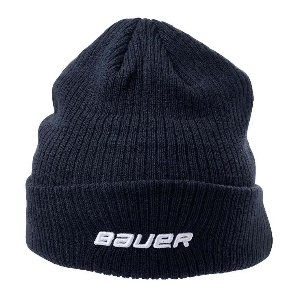 Unisex Adult Team Knitted Ribbed Beanie (Navy Blue)