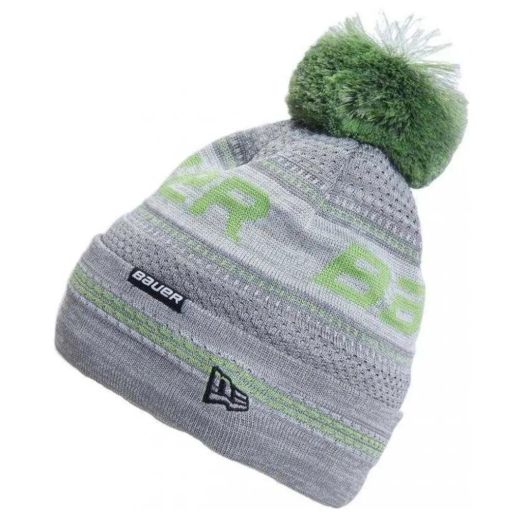 Knitted Pom Pom Beanie (Grey)