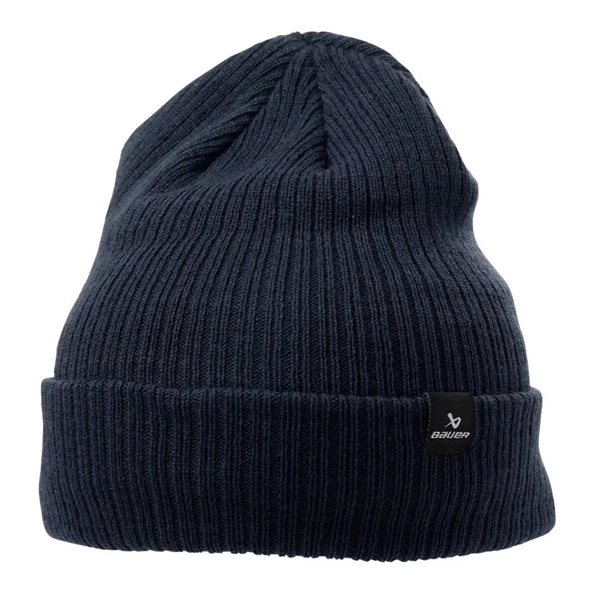 Gebreide geribde muts voor volwassenen (Marineblauw) 2/2