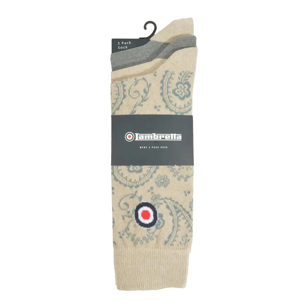 "Paisley" Socken für (3erPack) Herren Eisen/Steinfarben 3/3
