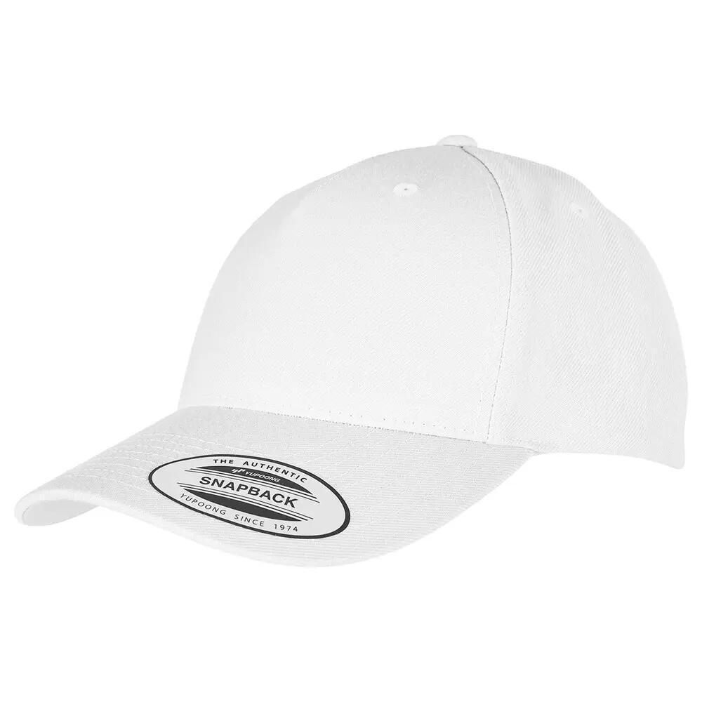 YP Classics Curved 5 Panel Snapback Cap (White)