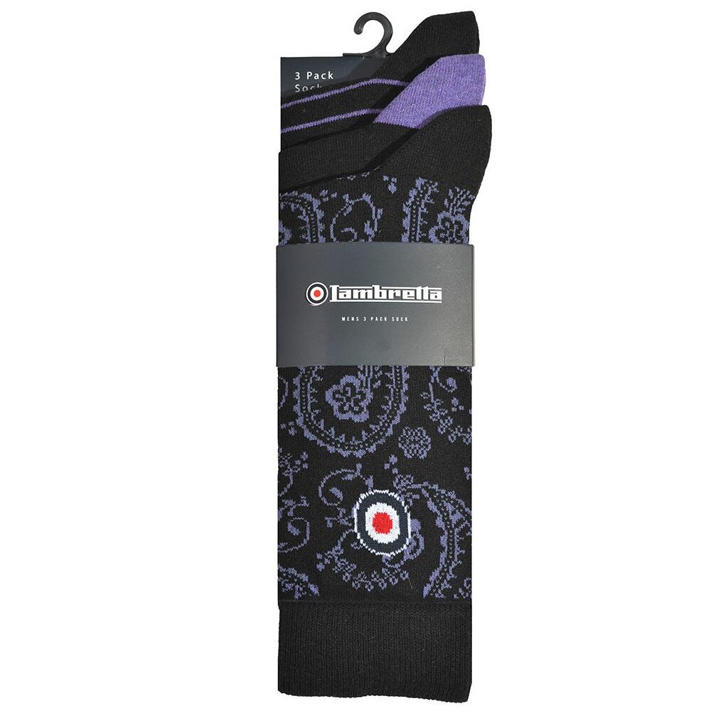 Socken für (3erPack) Herren Schwarz/Weinrot 2/2