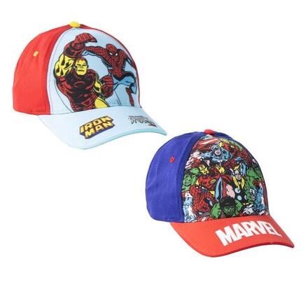 Gorra Infantil Avengers Spiderman Ajustable con Visera Azul y Roja