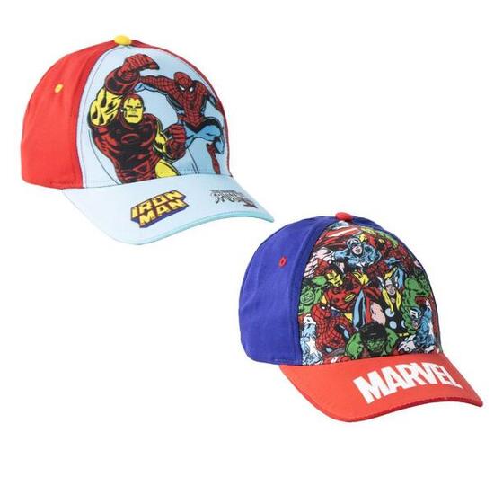 Gorra Infantil Avengers Spiderman Ajustable con Visera Azul y Roja