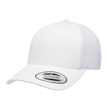 YP Klassiekers Retro 5 Paneel Trucker Cap (Wit)