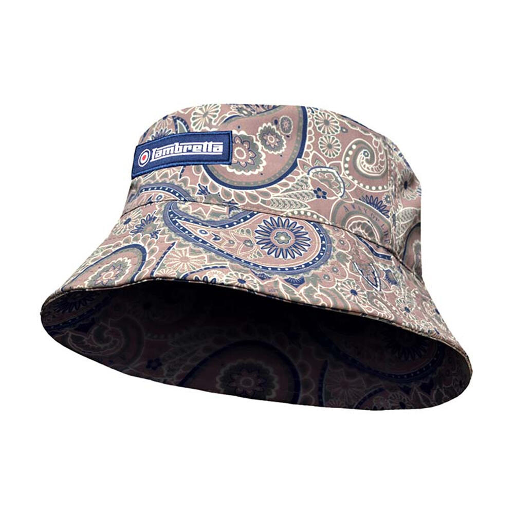 Cappello A Secchiello Paisley Logo Lambretta Fumo Di Bosco 3/4