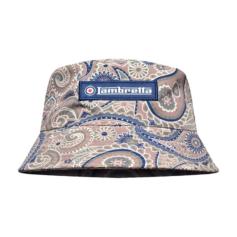 Cappello A Secchiello Paisley Logo Lambretta Fumo Di Bosco 2/4