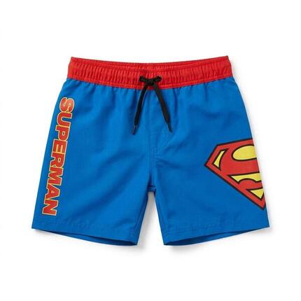 Short de bain Superman pour garçon, bleu, avec taille élastique et cordon de