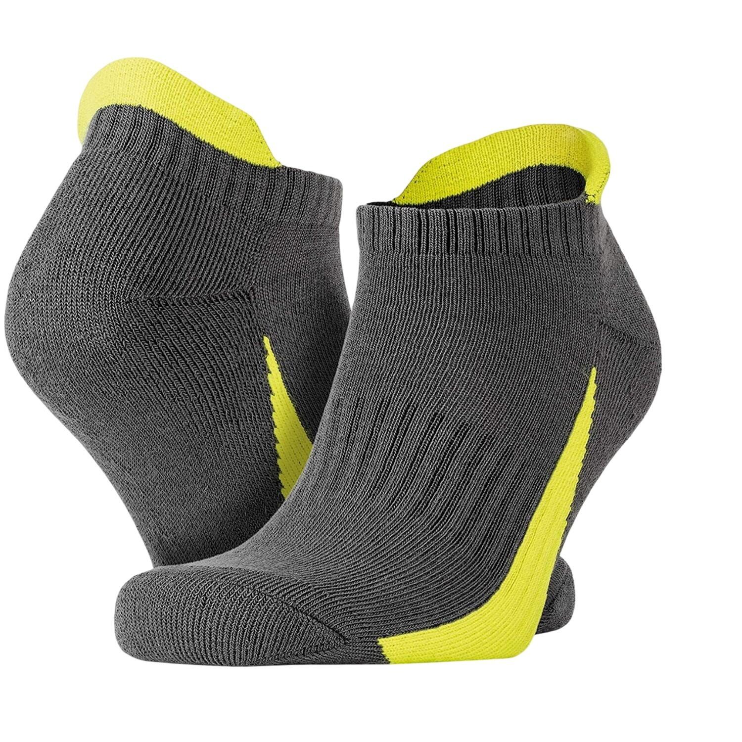 Unisex Adult Ankle Socks (Pacote de 3) (Cinzento / Lima) 2/2