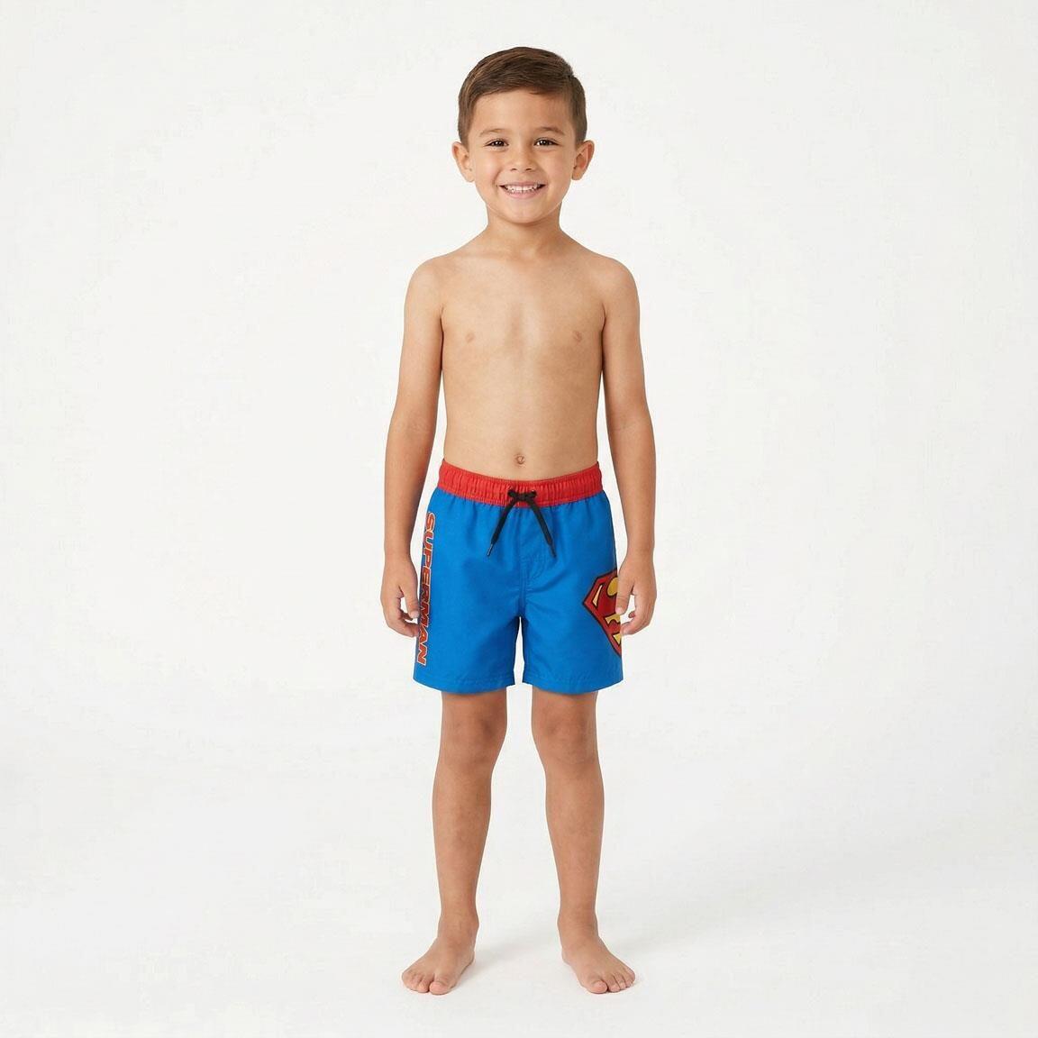 Bermuda de Baño Infantil Superman de Poliéster con Cordón Azul Royal 5/6