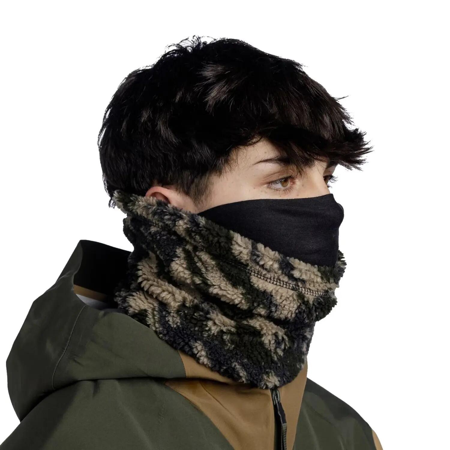 Braga de Cuello Switch de Tejido Polar Marrón, Marrón, Negro, Negro 3/4