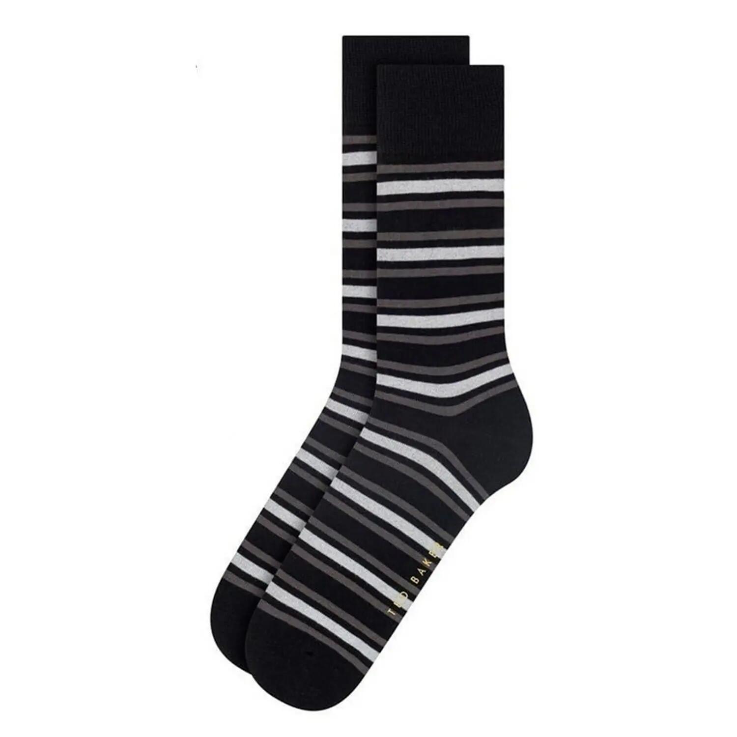 Mens Cotton Blend Crew Socks (Pack of 3) (Black) 2/4