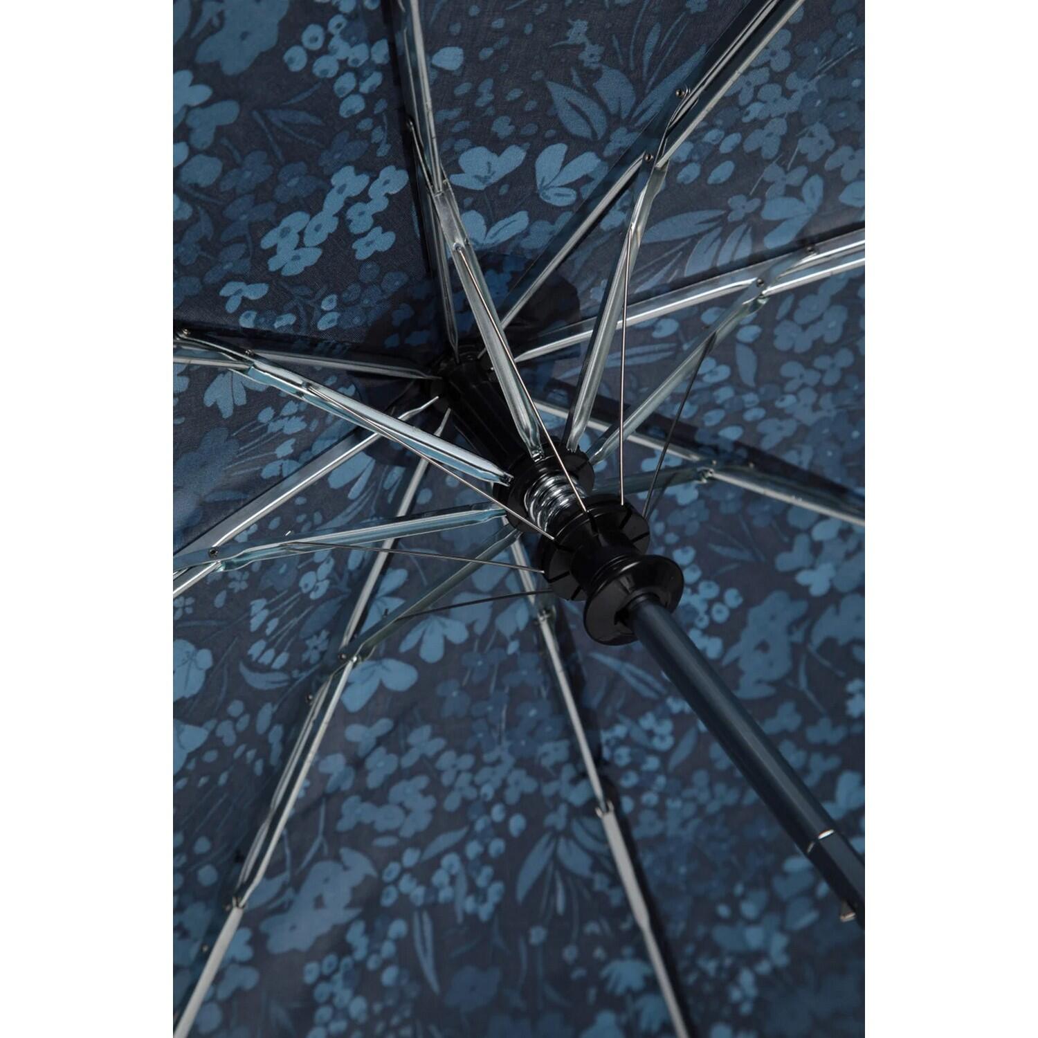 Floral Wandern Faltbarer Regenschirm Damen und Herren Dunkelblau 4/4