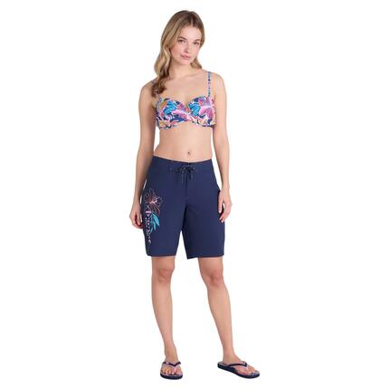 Boardshort Motif/style Floral NORA Femme (Bleu Marine)