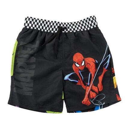 Short de bain garçon Avengers en polyester avec taille élastique, noir