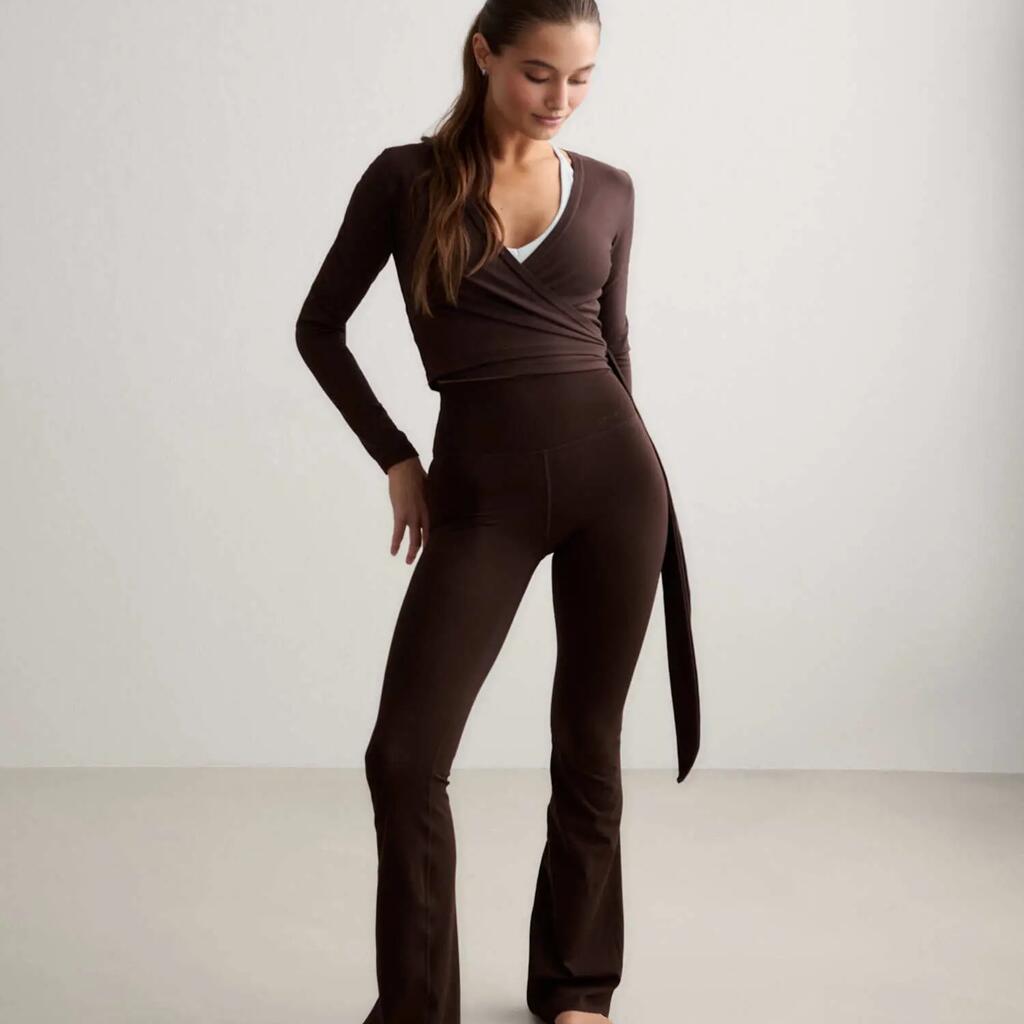 Women's Tights Flared High-Waisted Tall Brown
