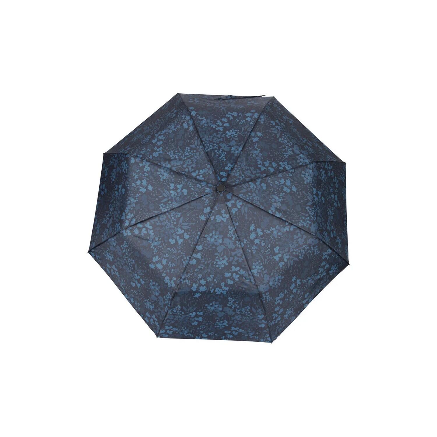 Floral Wandern Faltbarer Regenschirm Damen und Herren Dunkelblau 2/4