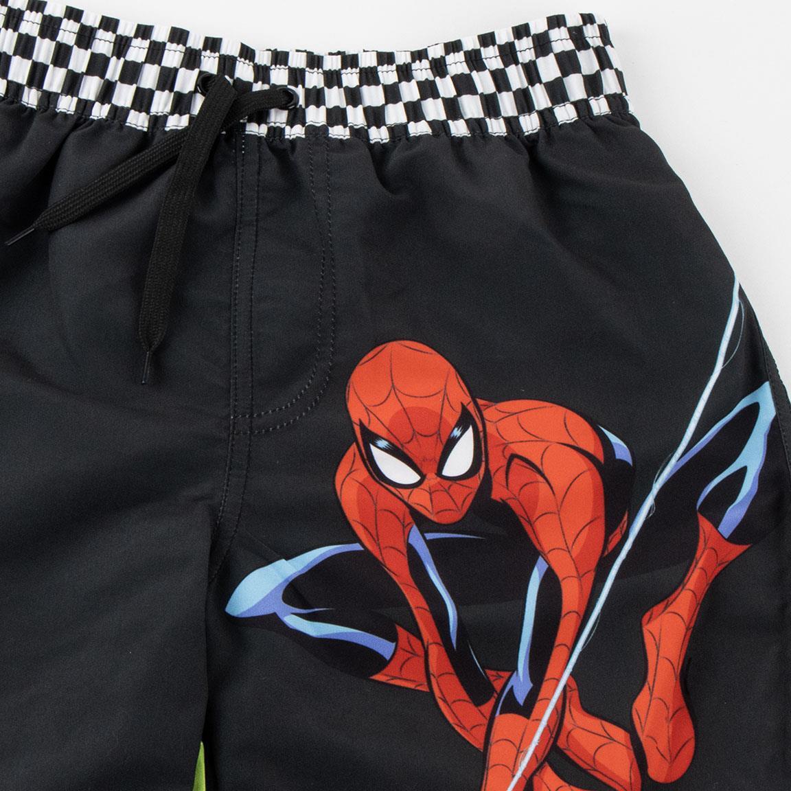 Bermuda de Baño Infantil Avengers con Cintura Elástica y Cordón Negra 3/4