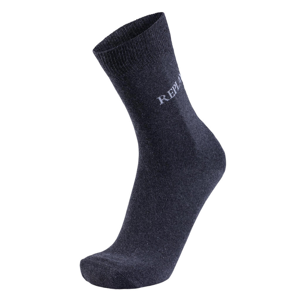 Unisex Adult Logo Melange Socks (Pack of 3) (Dark Grey Melange/Grey)