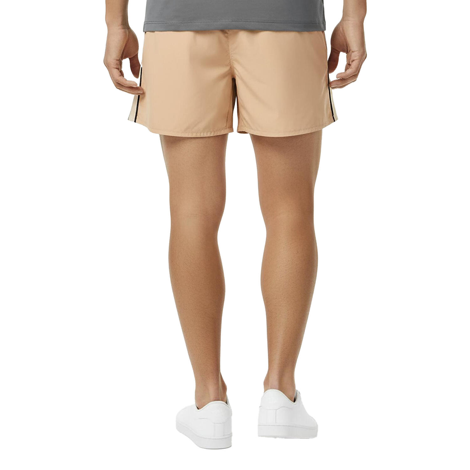 Pantaloncini Striscia Laterale Pile Uomo Lacoste Beige 4/4