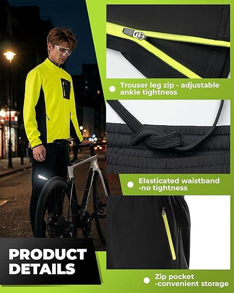 ROCKBROS Herren Winter-Fahrradhose winddicht 4/5