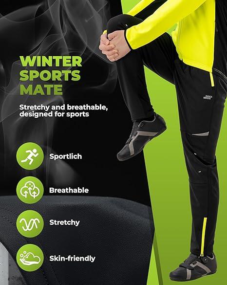 ROCKBROS Herren Winter-Fahrradhose winddicht 3/5