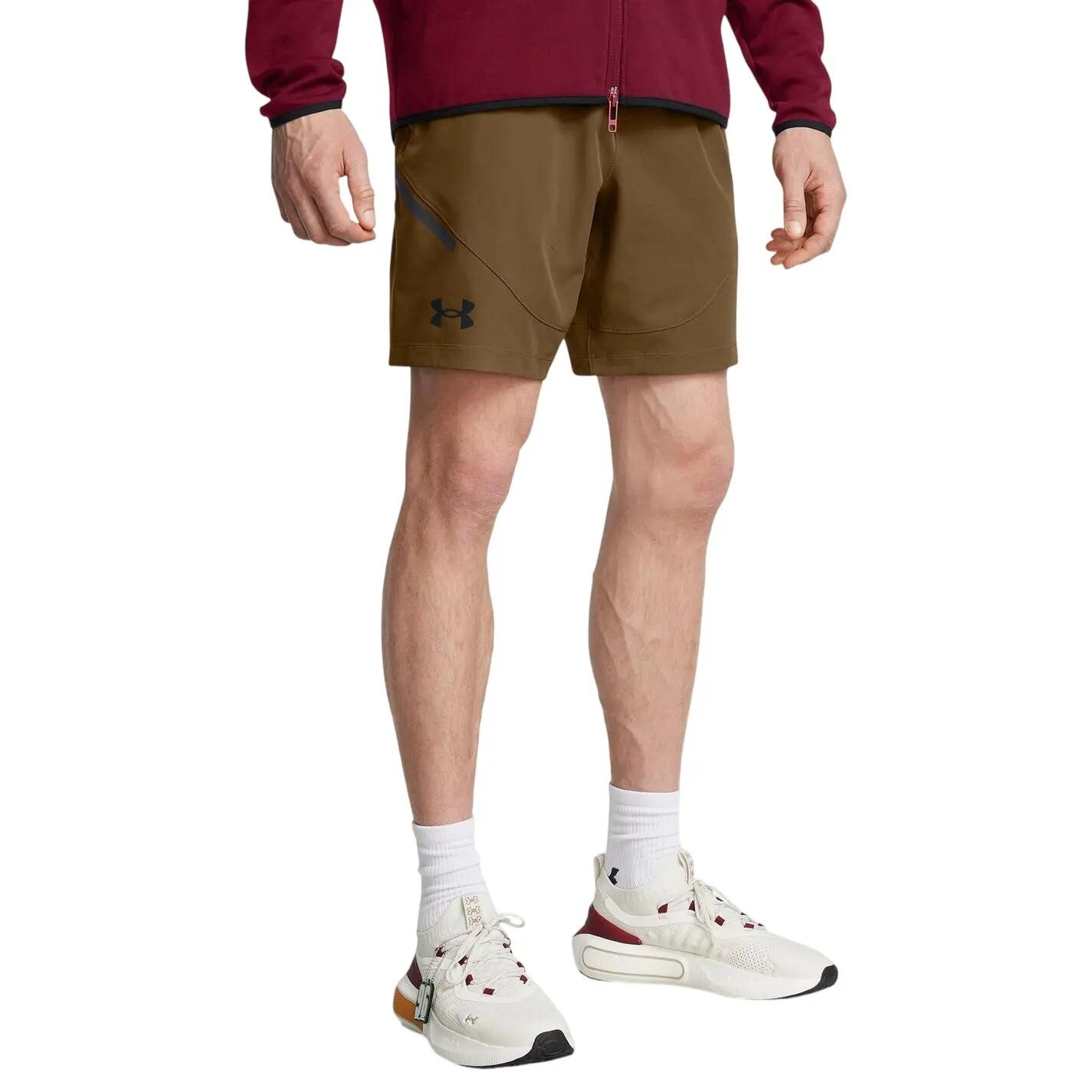Pantaloncini Uomo Under Armour Unstoppable Marrone 4/4