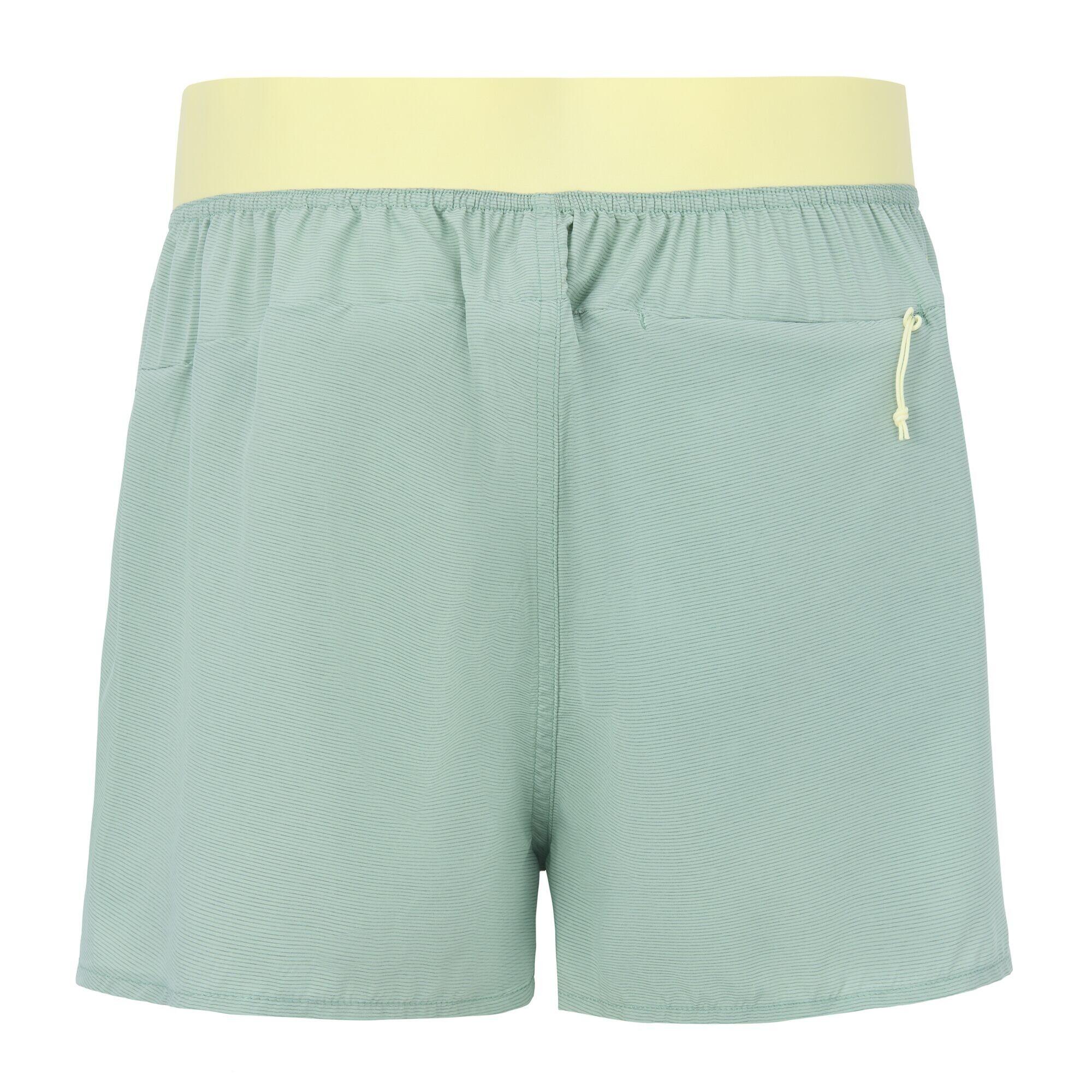 Pantalones Cortos Off Trail para Mujer Verde Glaciar, Cera amarilla 3/5