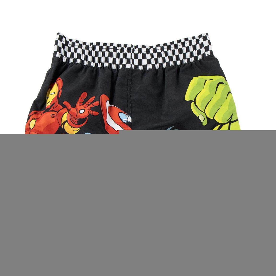 Bermuda de Baño Infantil Avengers con Cintura Elástica y Cordón Negra 4/6