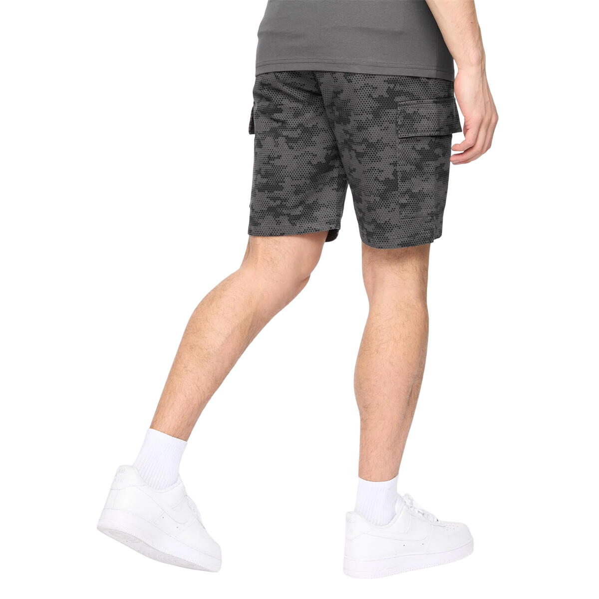 Mens Janscore Elasticated Waist Cargo Shorts (Dark Grey) 3/3