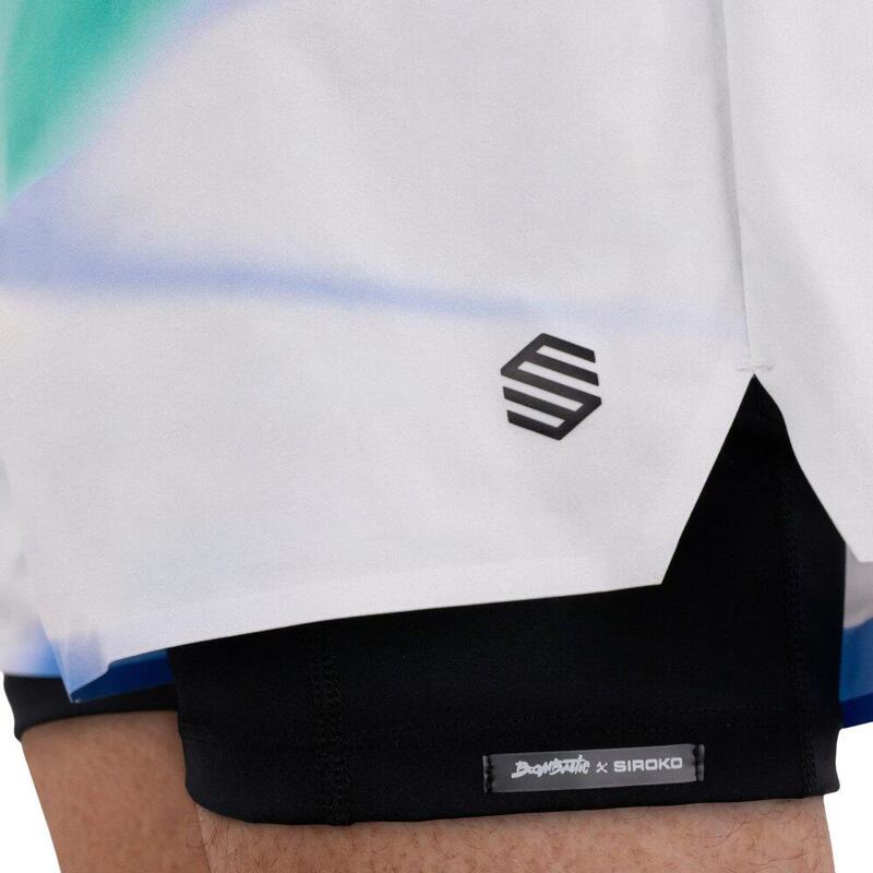 Boombastic men’s 2-in-1 layered shorts BBC Clap White Alb