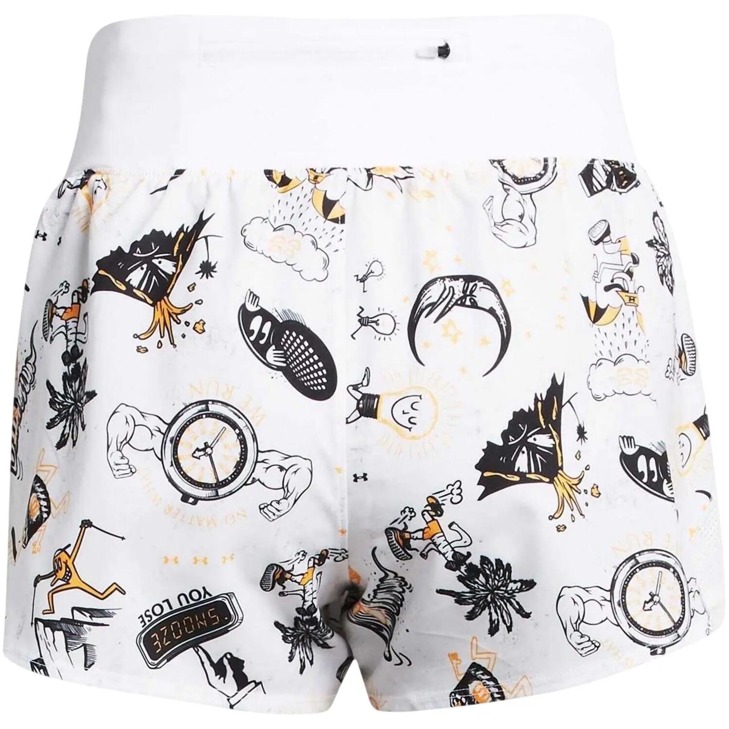 Short De Course Motif/style Imprimé Graphique Femme (Blanc) 3/4