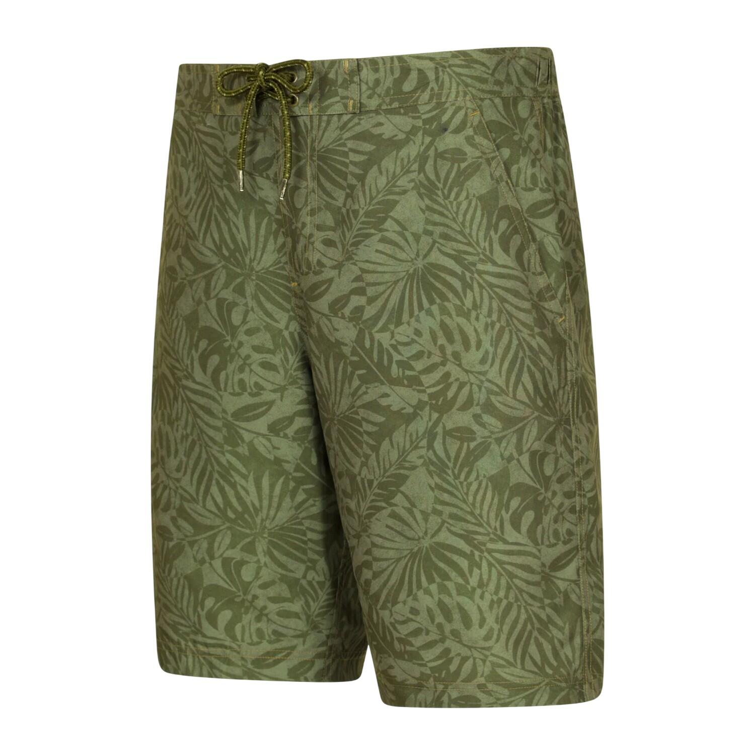 Mens Ocean Tropical Board Shorts (Dark Khaki) 4/5