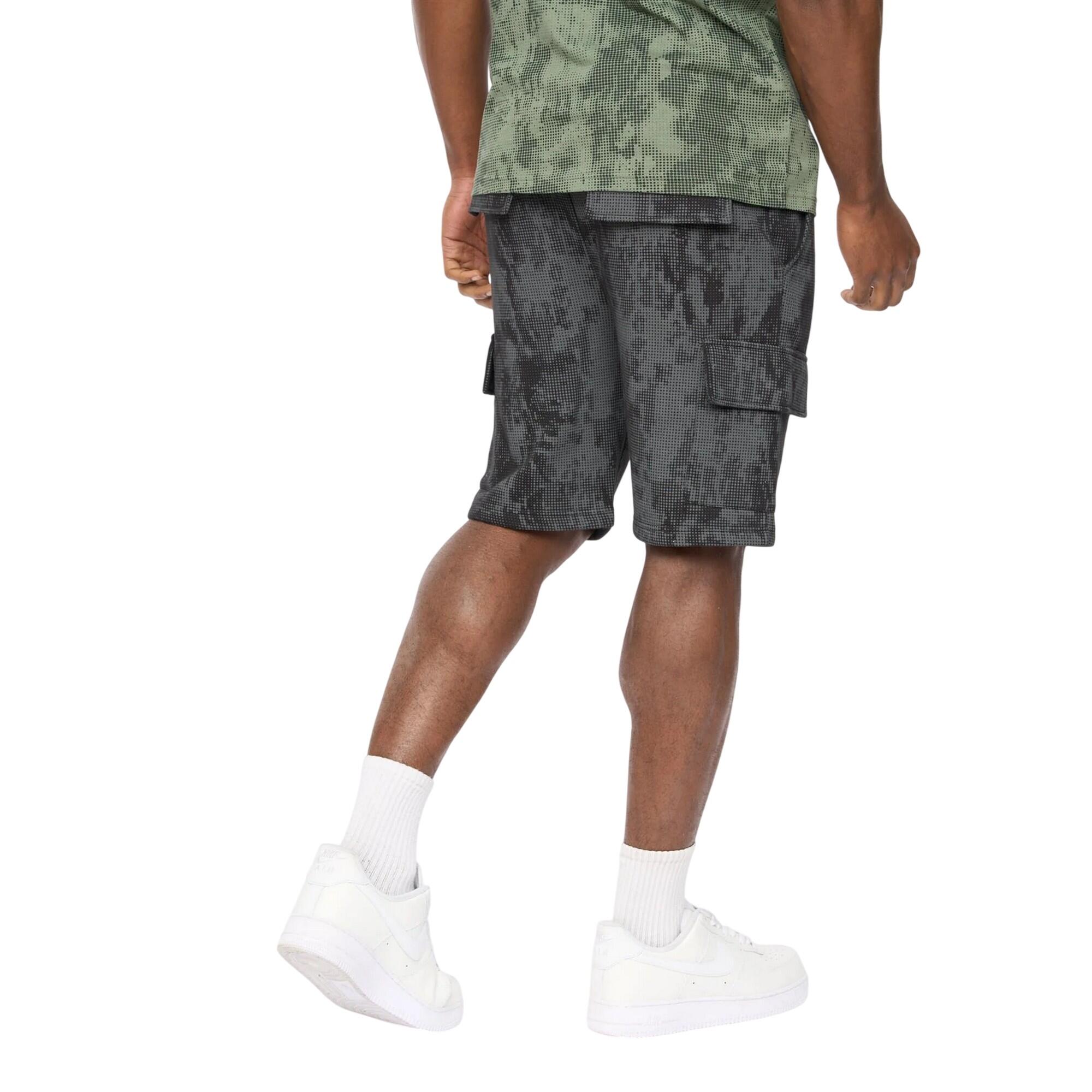 Mens Bardon Camo Cargo Shorts (Black Camo) 3/3