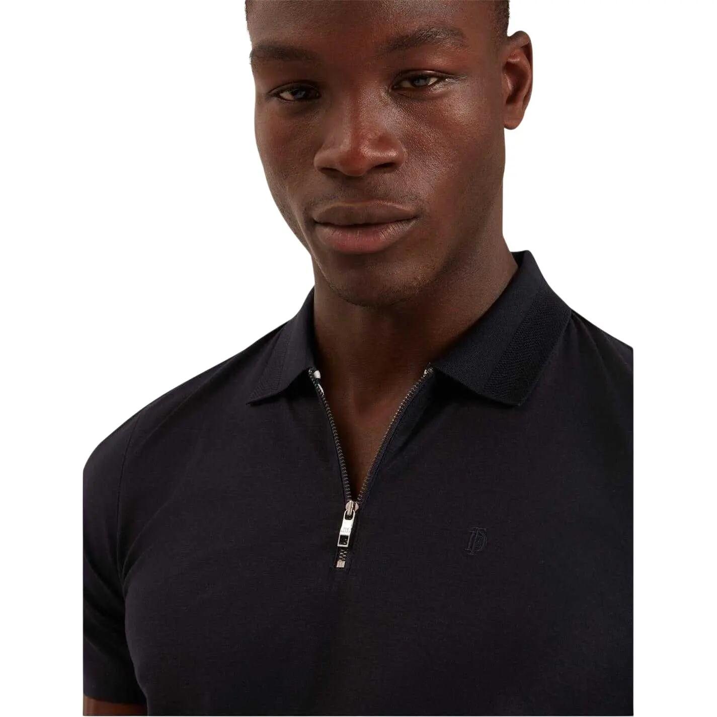 Polo Motif/style Texturé Homme (Bleu Marine) 4/4