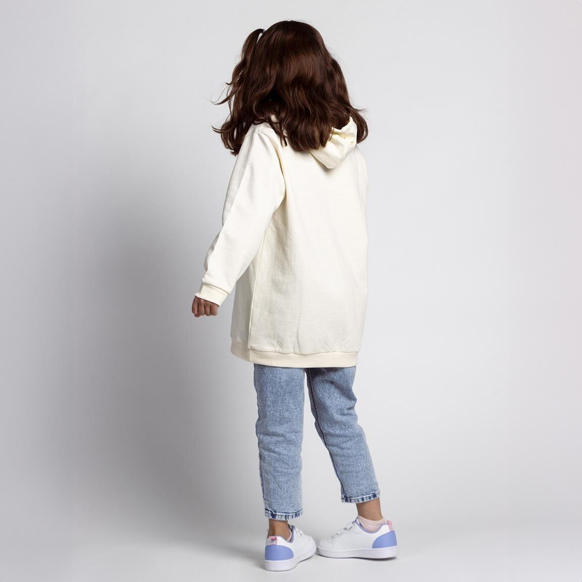 Vestido Sudadera Infantil Stitch de Algodón Cepillado con Capucha Crudo 5/5