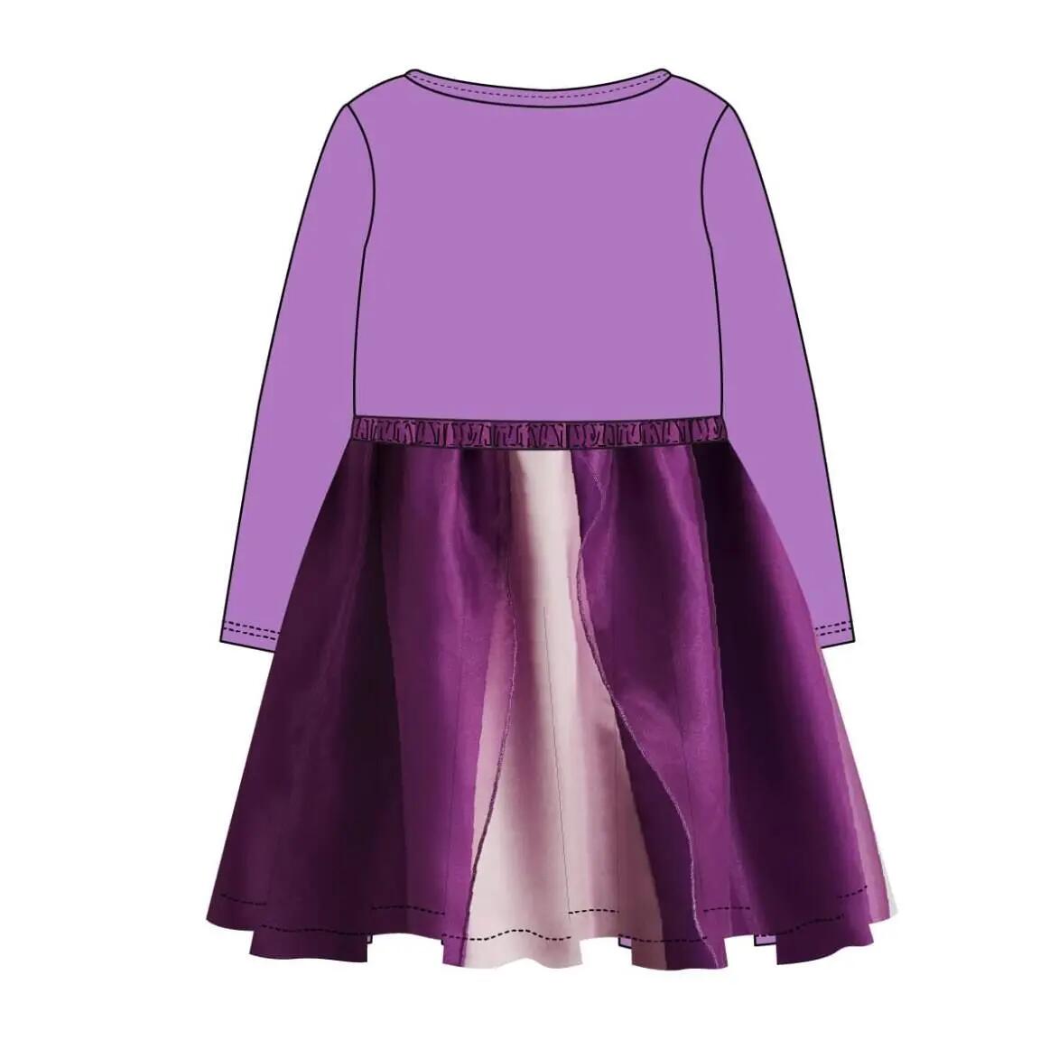 Kinderjurk prinses fantasiejersey met tulerok paars 4/7