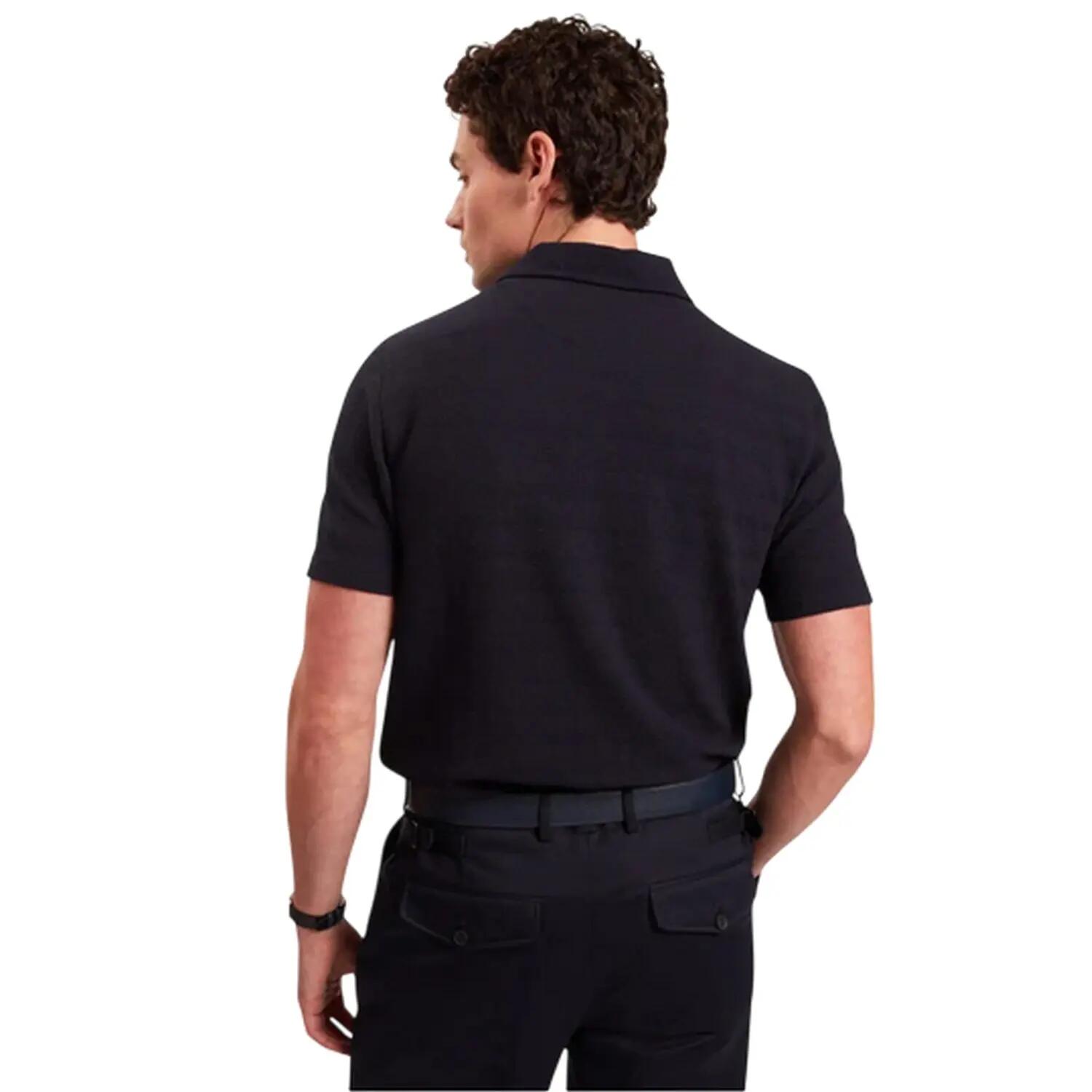 Polo Motif/style Texturé Homme (Bleu Marine) 3/4