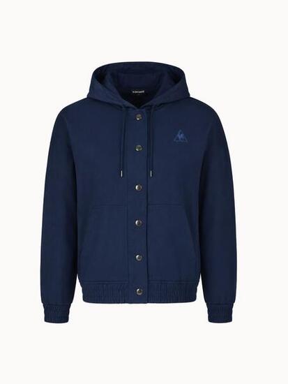Veste à capuche en sergé de coton Essentiels ton/ton