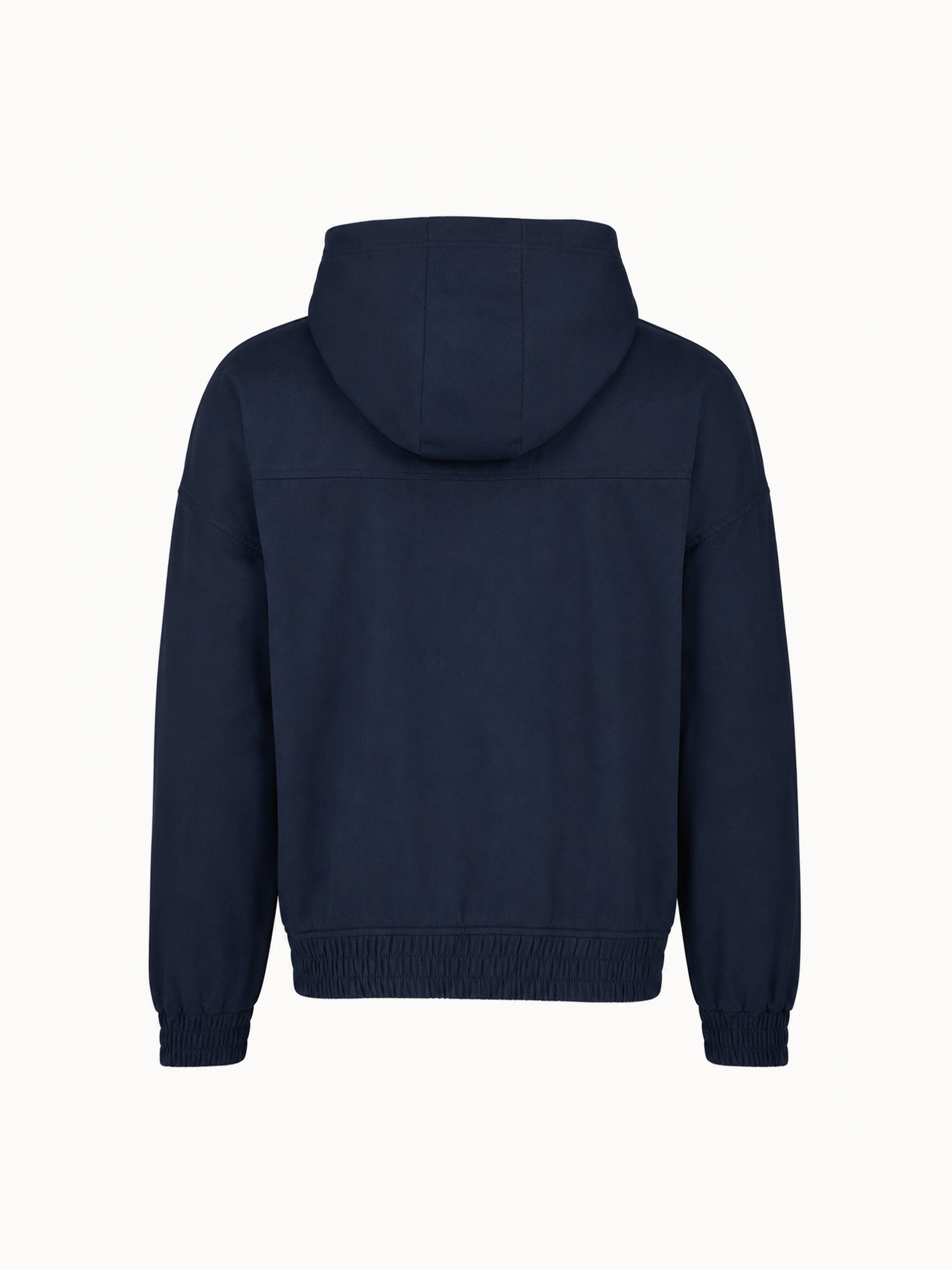 Veste à capuche en sergé de coton Essentiels ton/ton 2/3