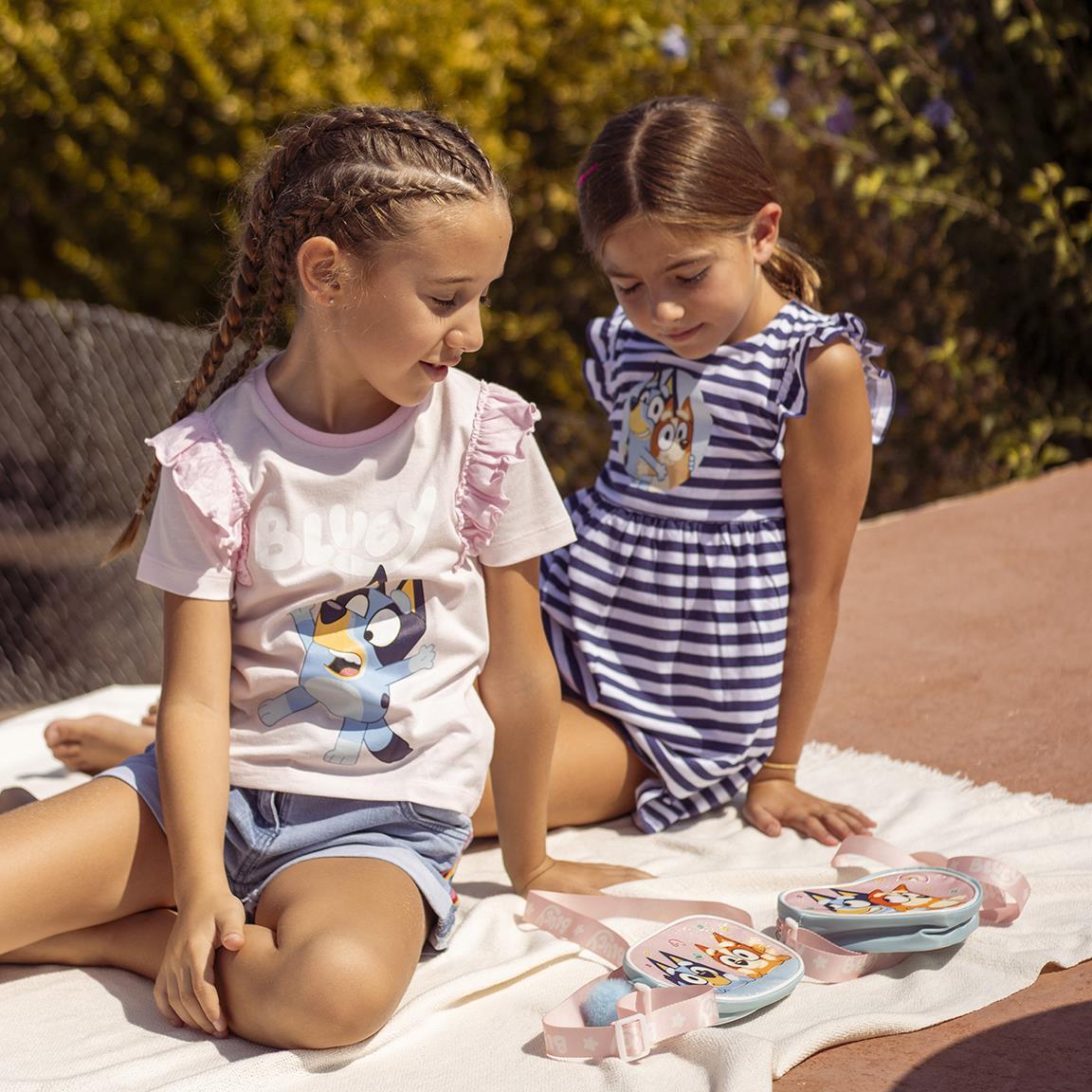 Camiseta manga corta Bambini Bluey con volantes en hombros Rosa Claro 4/5