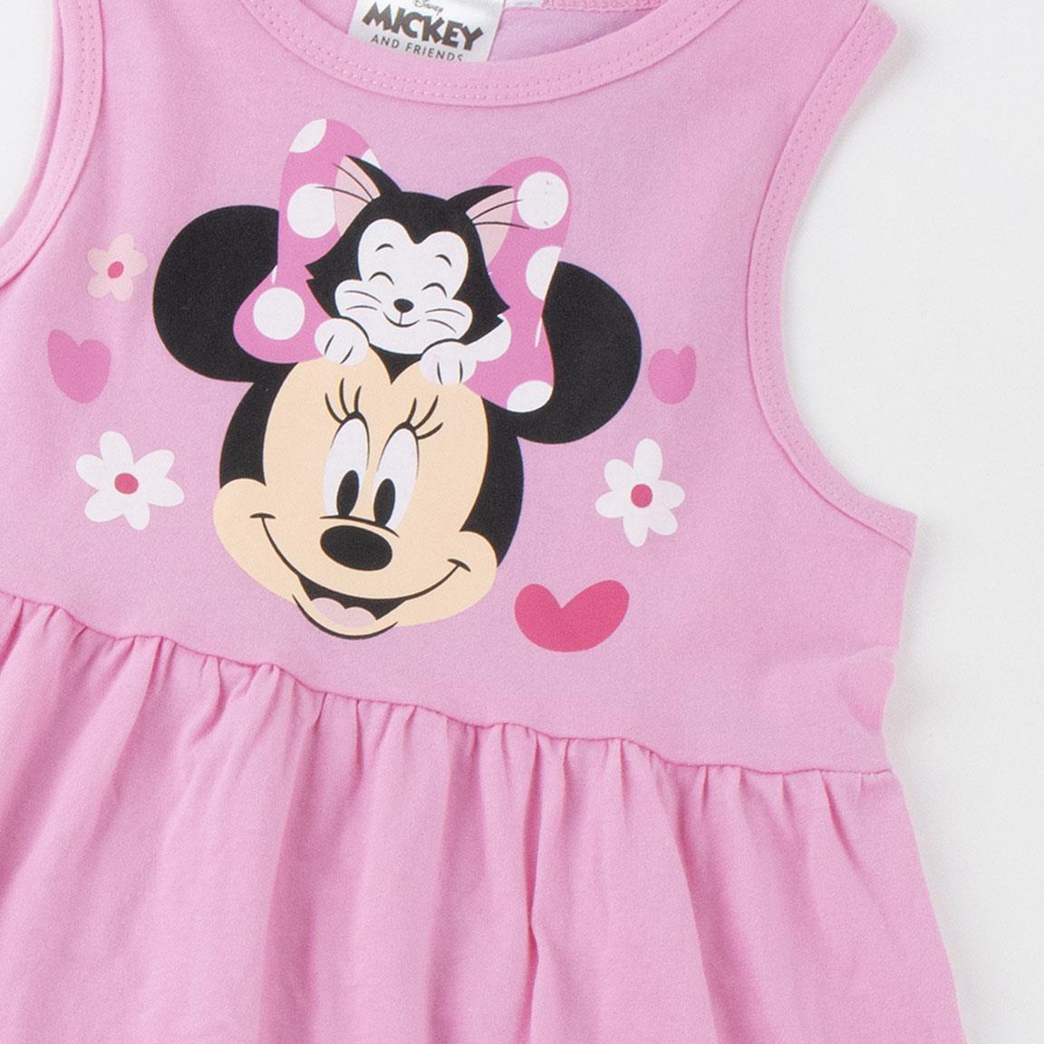 Robe sans manches Minnie Mouse en jersey de coton rose pour enfants 3/6