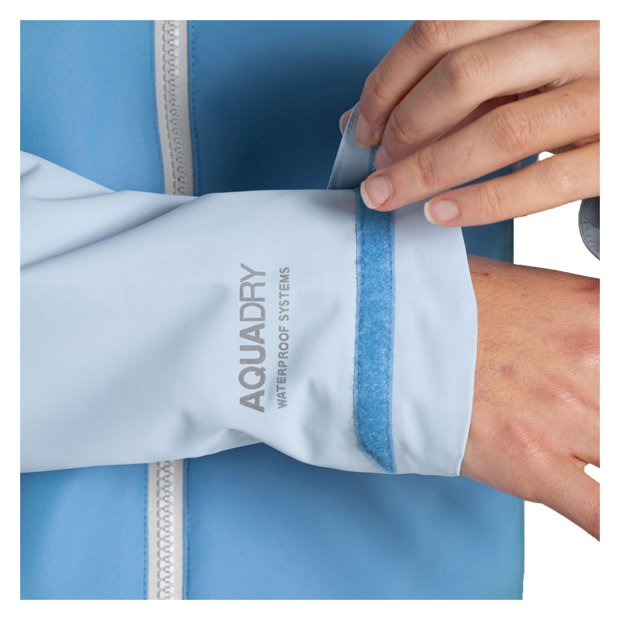 Veste Imperméable À Capuche VANTH Femme (Bleu Pâle / Bleu Mer) 4/5