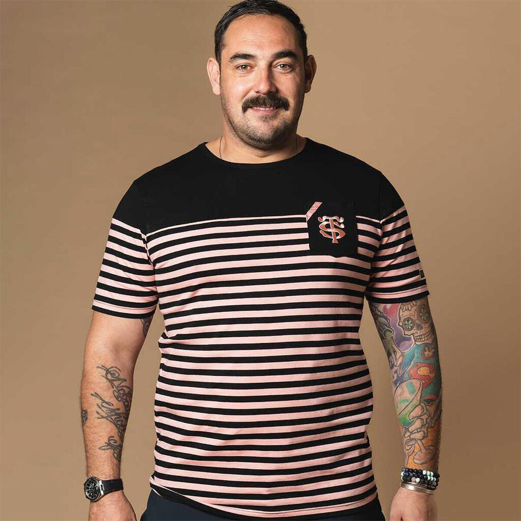 La Fashion Marinière T-shirt - Stade Toulousain X Religion Rugby Black and Pink
