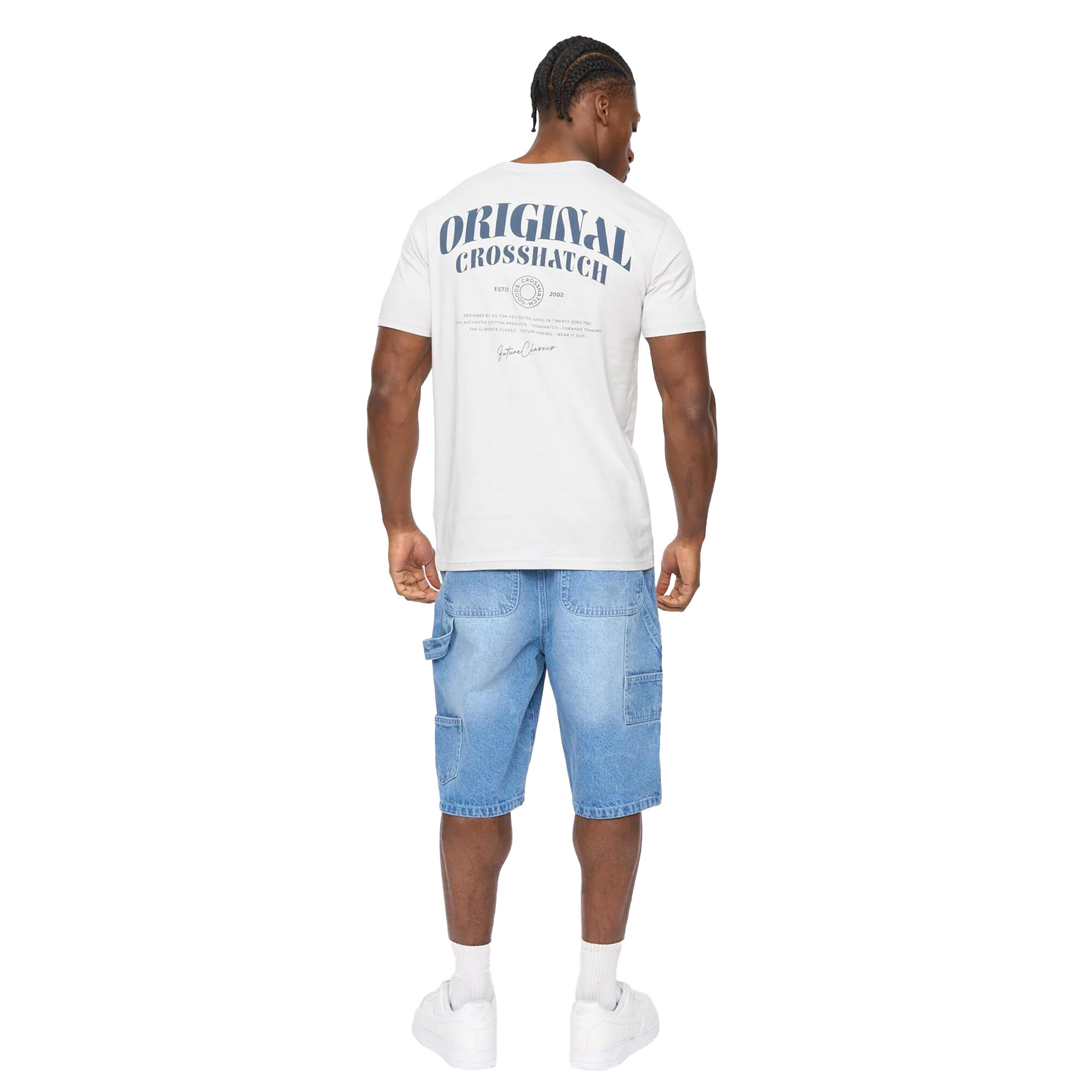 Maglietta Uomo Crosshatch Labstock Blu 3/4