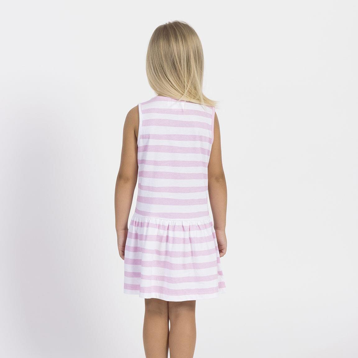 Vestido infantil Stitch, vestido sem mangas em malha de algodão com listras 5/6